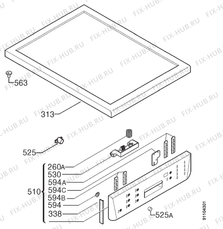 Взрыв-схема посудомоечной машины Aeg FAV64800W - Схема узла Command panel 037